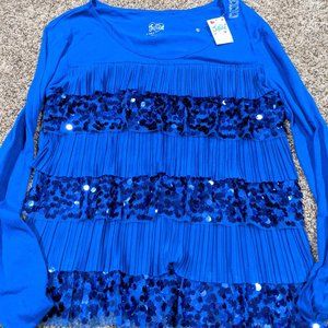 Justice L/S Ruffles & Sequins - Size 20 NWT